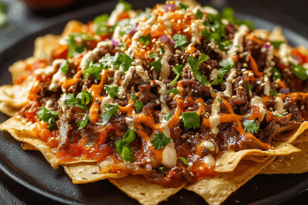 Korean Beef & Kimchi Nachos