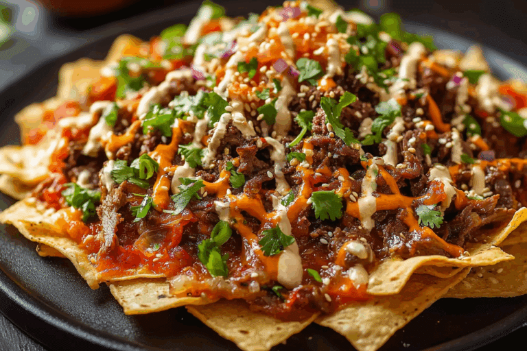 Korean Beef & Kimchi Nachos
