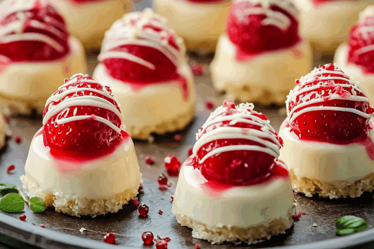 White Chocolate Strawberry Cheesecake Bites
