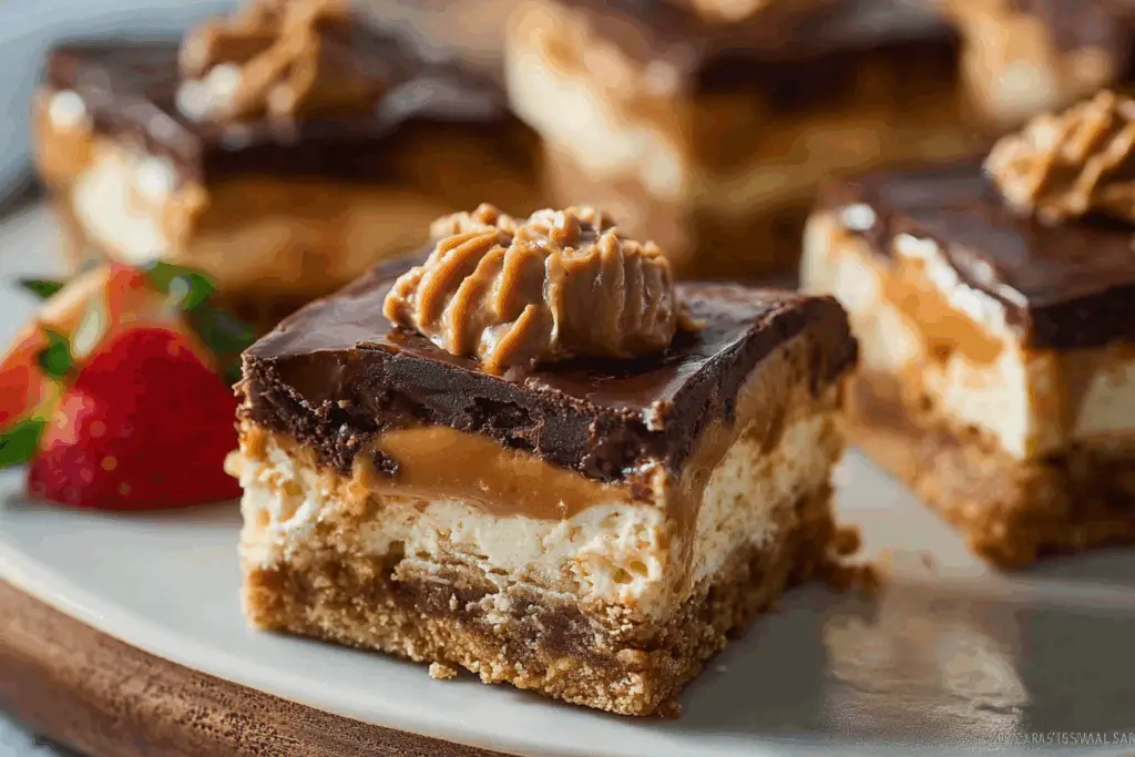 Reeses Butterfinger Cheesecake Bars