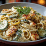 Dill Pickle Chicken Alfredo Pasta