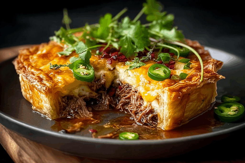 Spicy Jalapeno and Cheese Beef Pie with Leftover Brisket