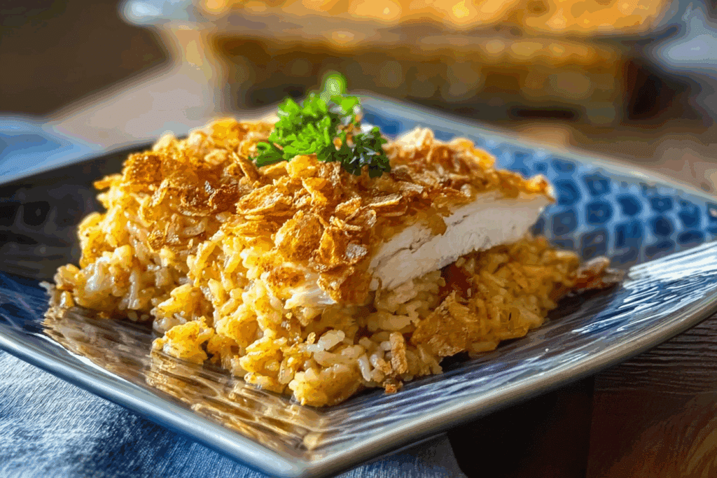 Rotisserie Chicken and Rice Casserole