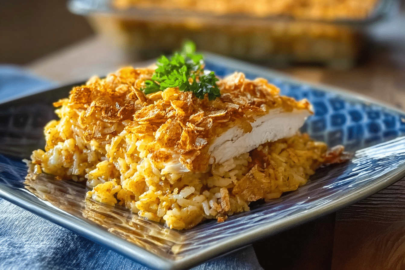 Rotisserie Chicken and Rice Casserole