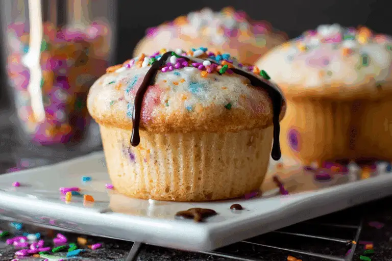 Confetti Cookie Drip Cupcakes