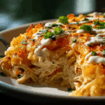 Creamy Chicken Nacho Hashbrown Bake