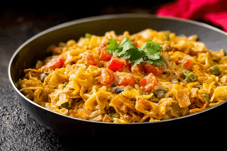 Cheesy Chicken Taco Pasta Skillet