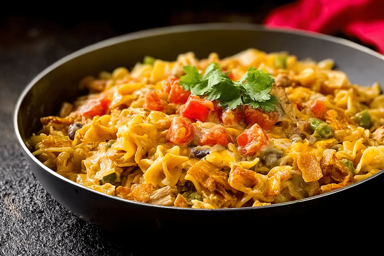Cheesy Chicken Taco Pasta Skillet
