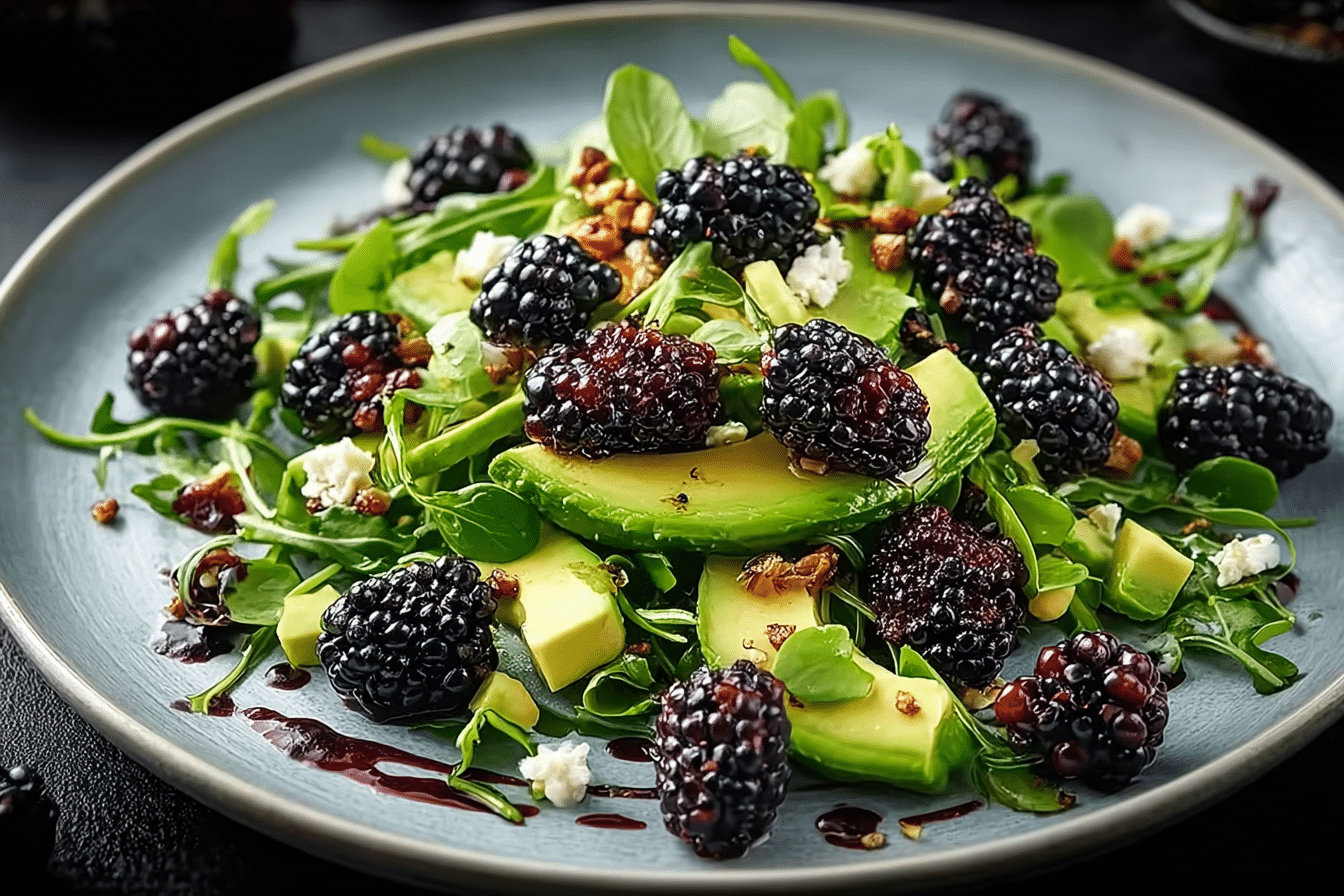 Blackberry & Avocado Salad with Honey Lemon Vinaigrette
