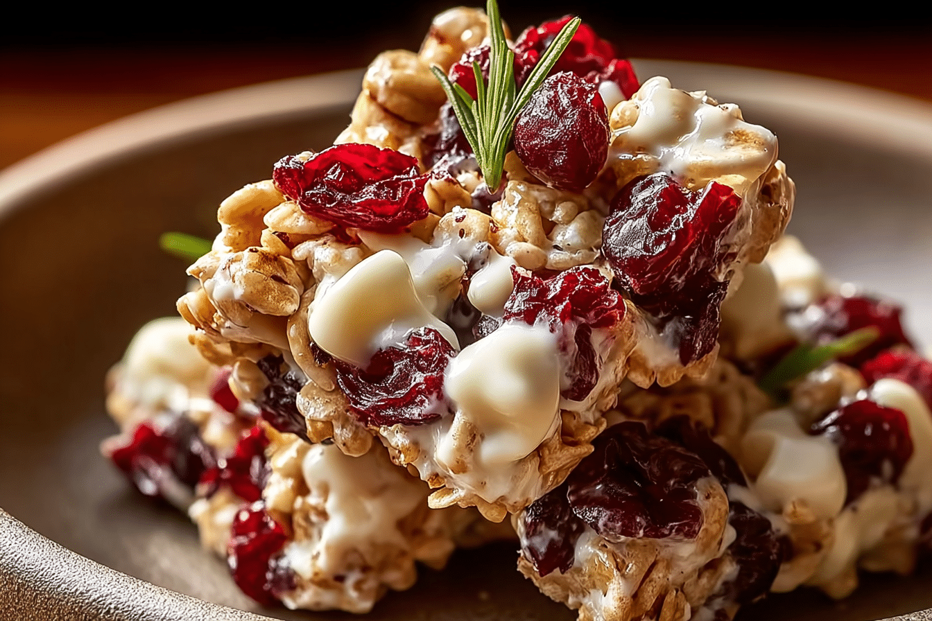 No-Bake White Chocolate Cranberry Oat Clusters