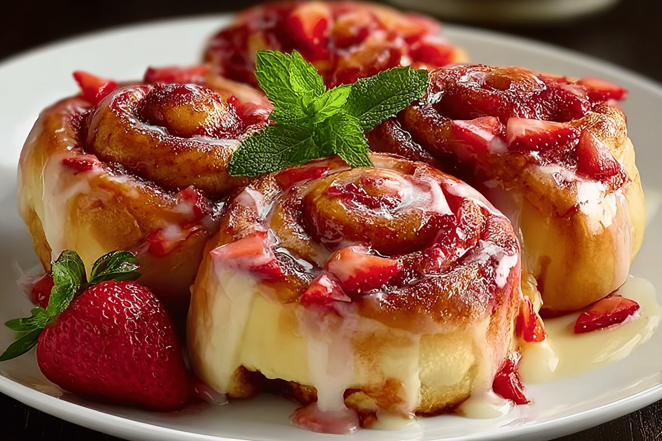 Strawberry Cheesecake Cinnabon Rolls