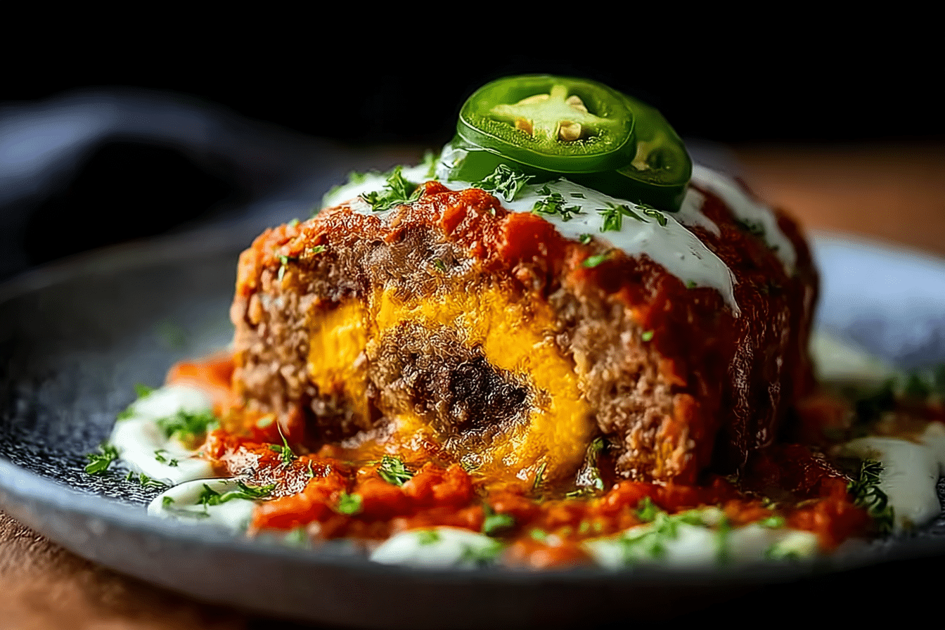 Ghost Pepper Jalapeño Popper Meatloaf