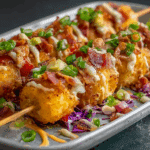 Loaded Tater Tot Skewers