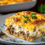 Sausage, Egg, and Cream Cheese Hashbrown Casserole