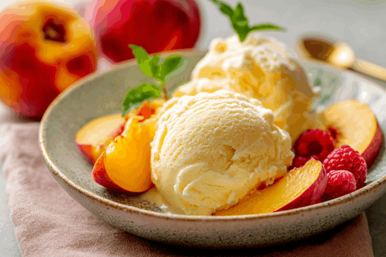 Homemade Peach Ice Cream