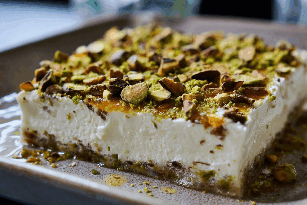 No-Bake Honey Pistachio Ricotta Bars