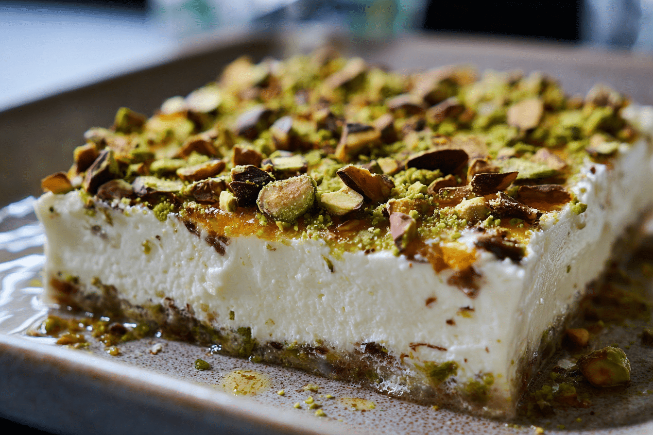 No-Bake Honey Pistachio Ricotta Bars