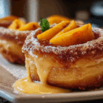 Peach Cobbler Cheesecake-Stuffed Donuts