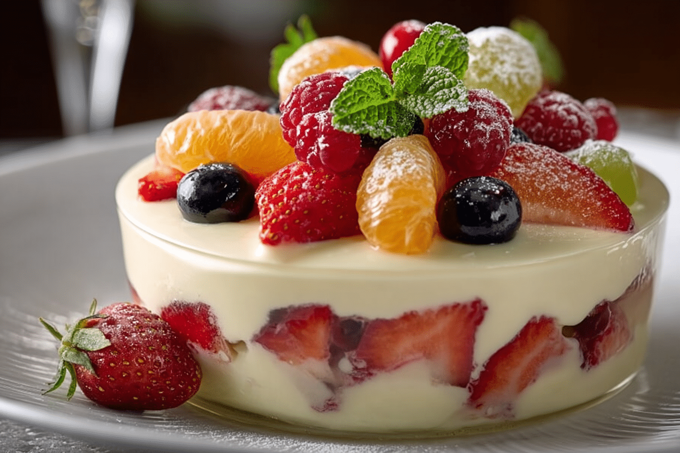 Creamy Fruit Custard Trifle