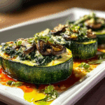 Spinach, Mushroom, and Ricotta Stuffed Zucchini