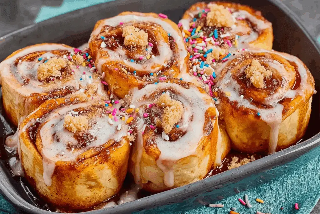 Sugar Cookie Stuffed Cinnamon Rolls