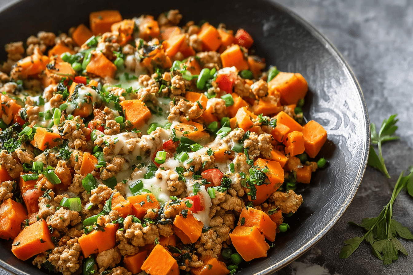 Easy Ground Turkey Sweet Potato Skillet
