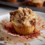 Fresh Rhubarb Streusel Muffins with Cream Cheese
