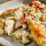 Chicken Alfredo Pierogi Casserole