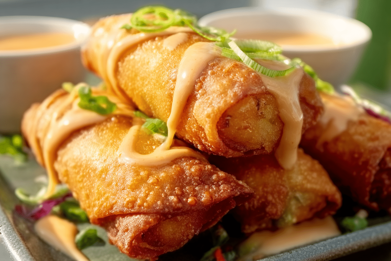 Crispy Crab Rangoon Egg Rolls