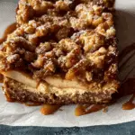 Salted Caramel Apple Crumble Cheesecake Bars