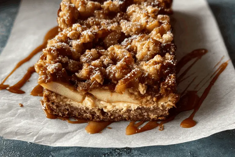 Salted Caramel Apple Crumble Cheesecake Bars
