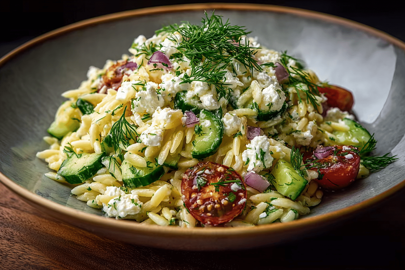 Orzo & Feta Salad with Dill & Cucumber