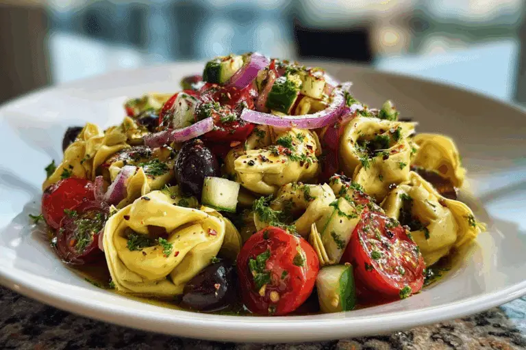Mediterranean Tortellini Salad with Artichokes & Olives