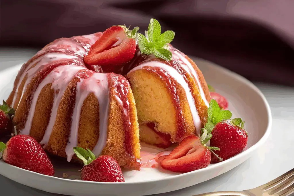Strawberry Cream Cheese Pound Cake