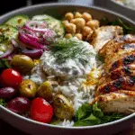 Ultimate Greek Chicken Power Bowl with Tzatziki & Rice