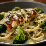 Heavenly Creamy Garlic Chicken Alfredo with Broccoli