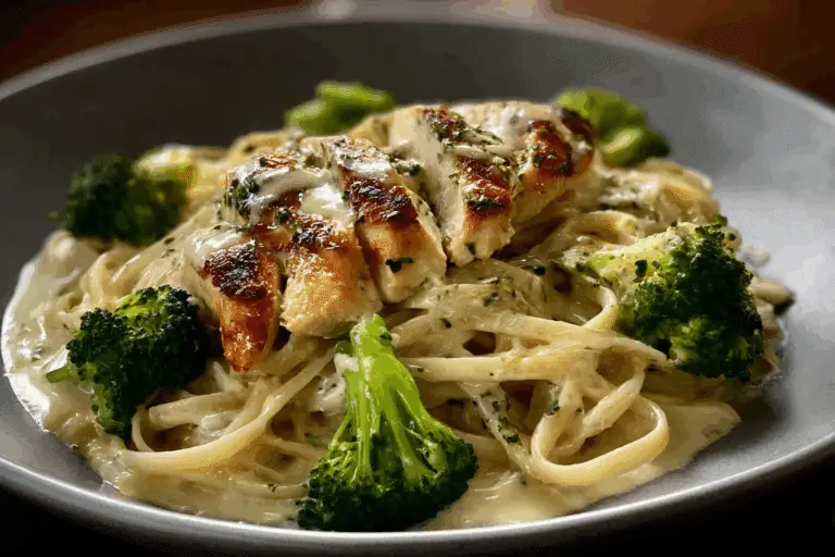 Heavenly Creamy Garlic Chicken Alfredo with Broccoli