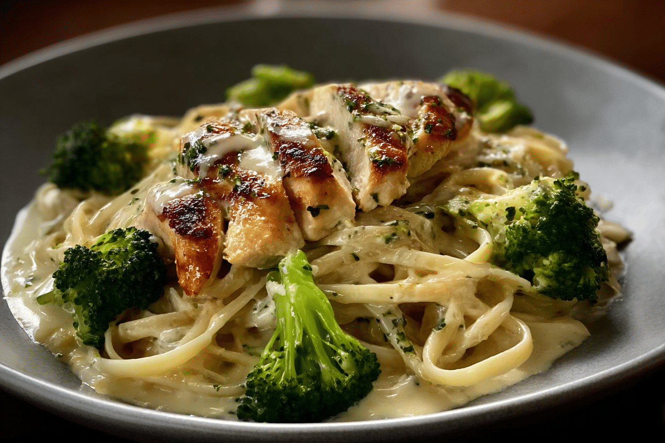 Heavenly Creamy Garlic Chicken Alfredo with Broccoli