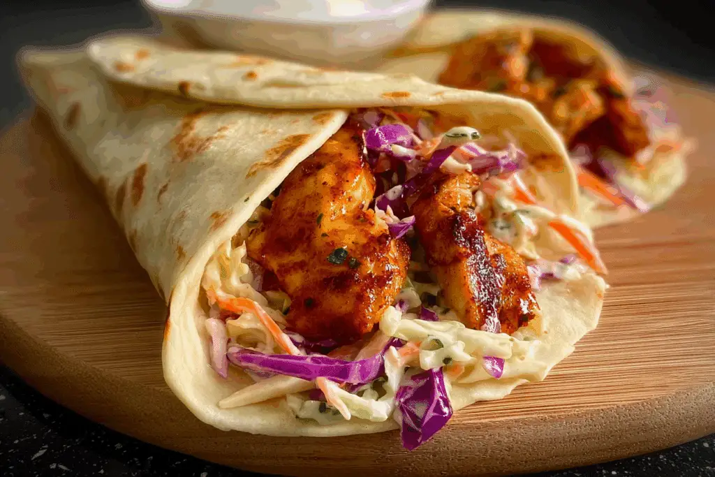 Chicken Wraps with Coleslaw
