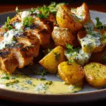 Next-Level Grilled Chicken with Crispy Potatoes & Creamy Herb Sauce