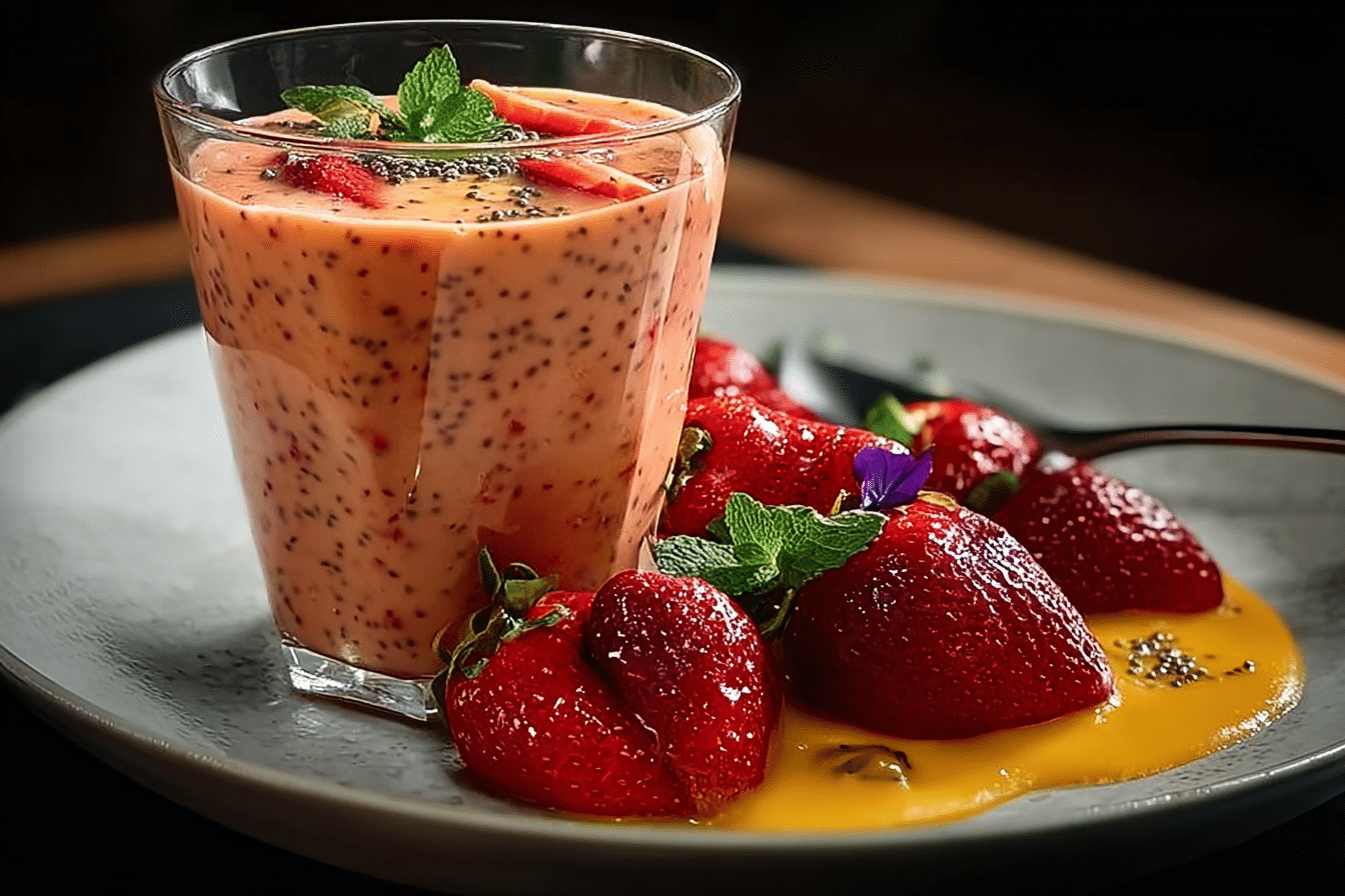 Creamy Strawberry-Mango Chia Seed Smoothie