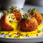 Truffle & Parmesan Arancini with Golden Saffron Aioli