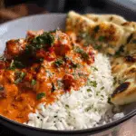 Epic Butter Chicken with Soft Rice & Golden Garlic Naan