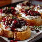 Whipped Goat Cheese with Cranberry Chutney Crostini