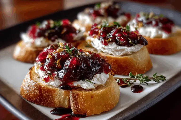 Whipped Goat Cheese with Cranberry Chutney Crostini