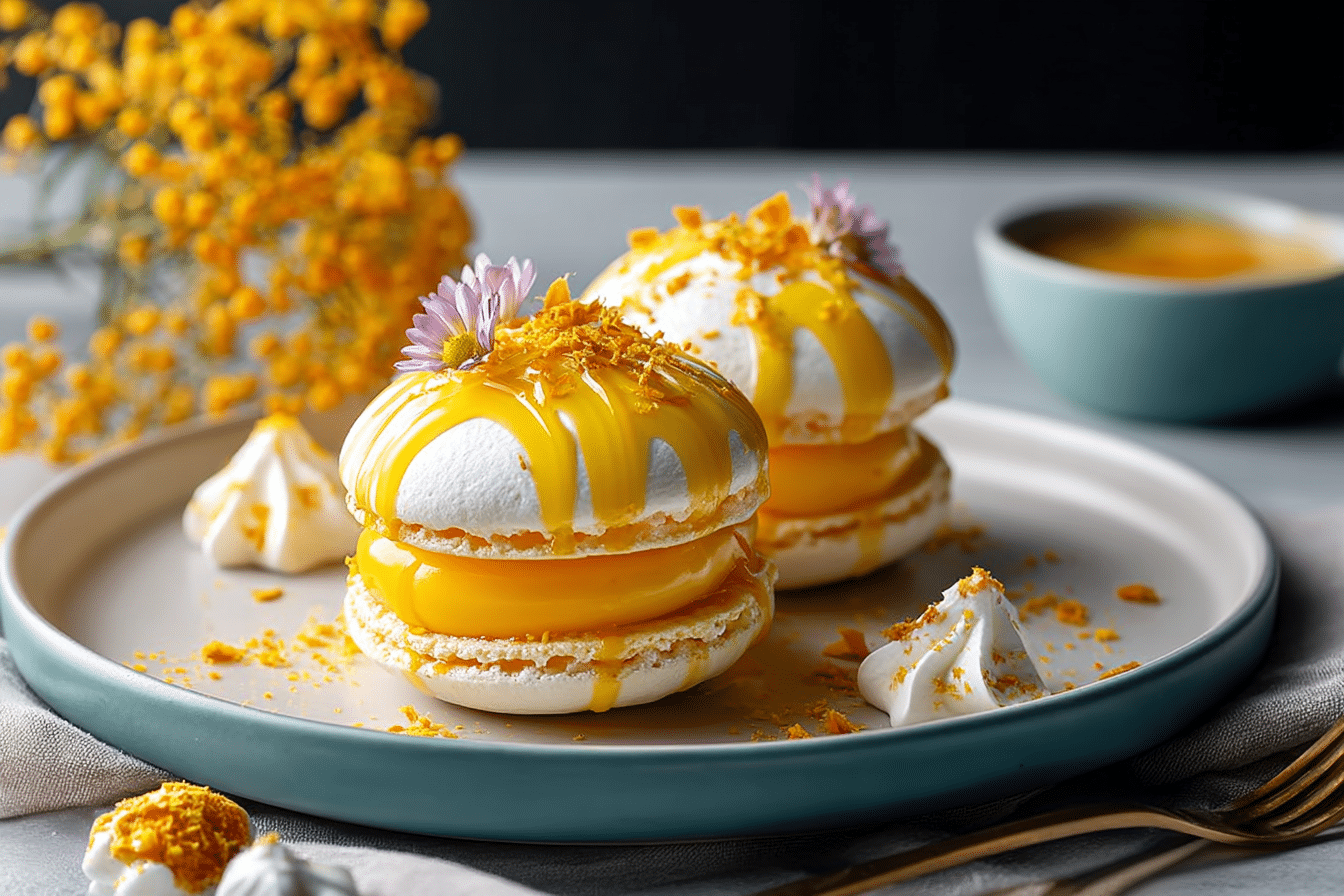 Miso Mango Meringue Clouds