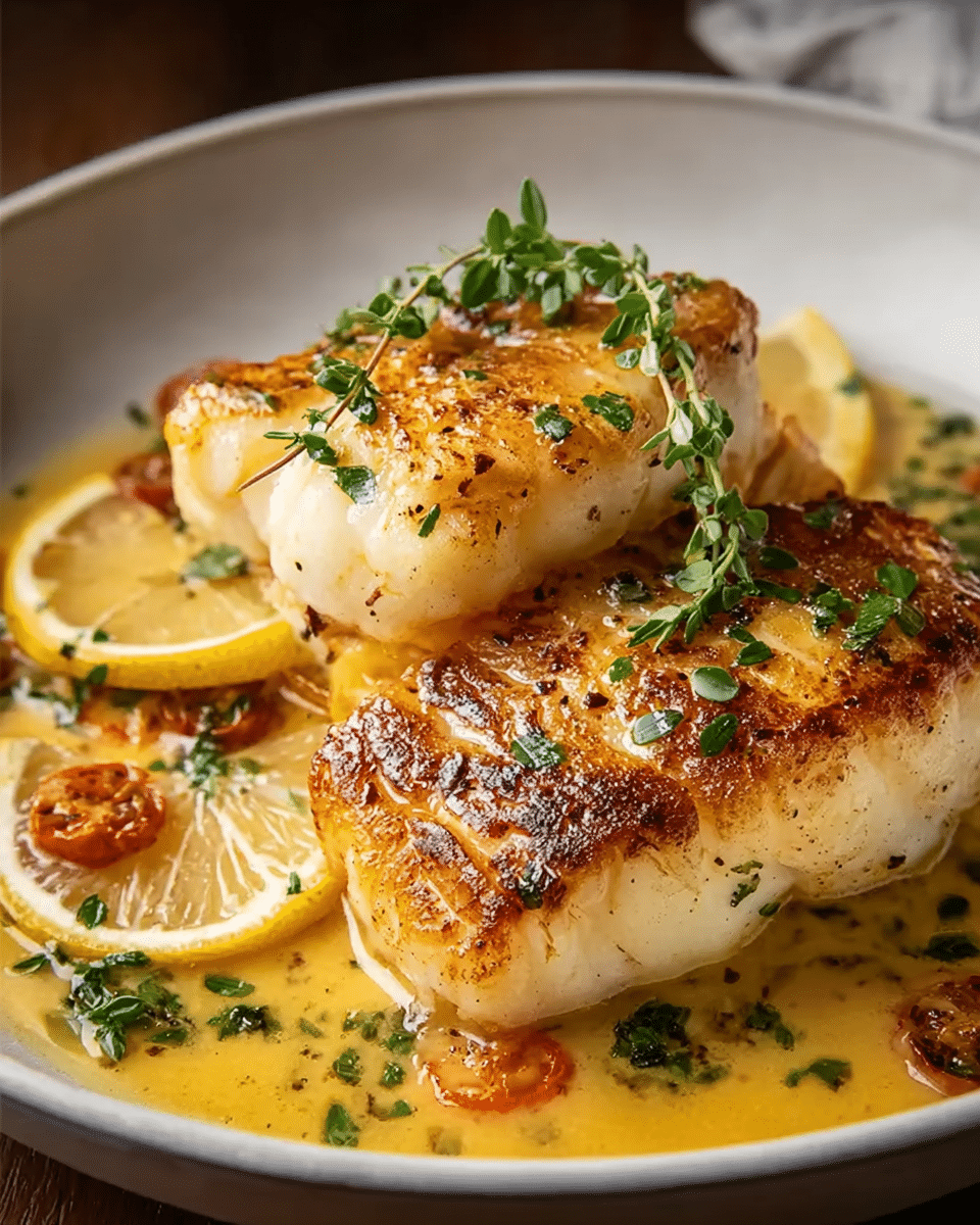 Pan-Seared Cod with Lemon Butter Sauce - Cookandvibes