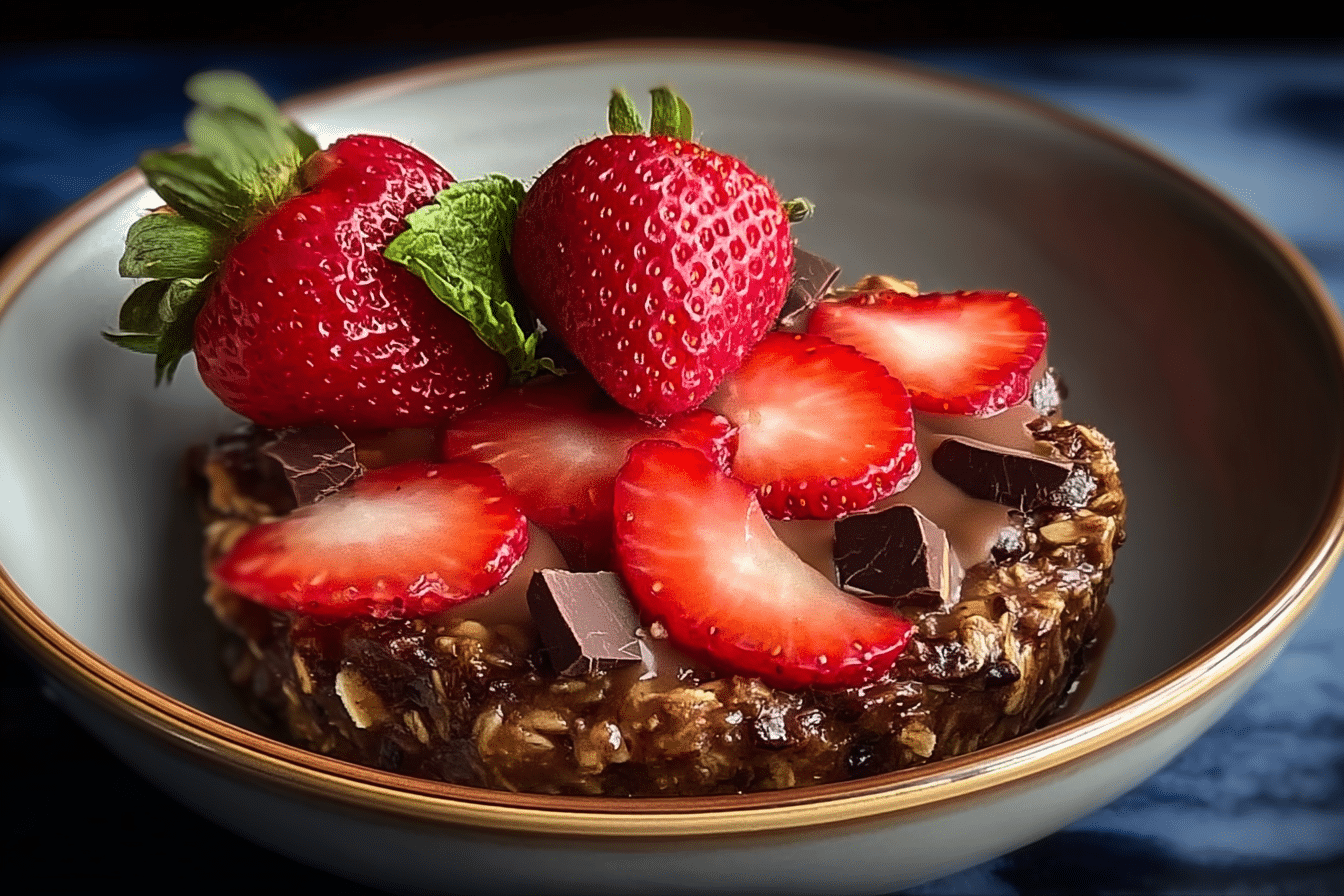 Chocolate-Strawberry Baked Oats
