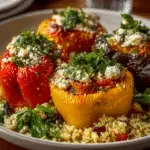 Mediterranean Stuffed Peppers with Couscous & Feta