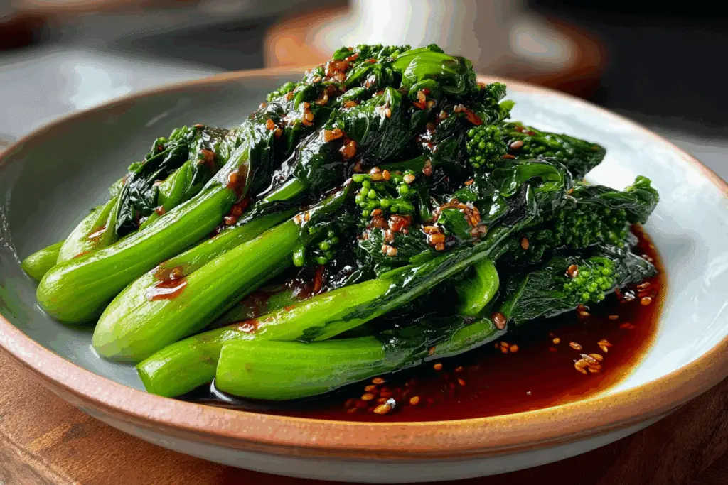Steamed Gai Lan with Hoisin Garlic Sauce